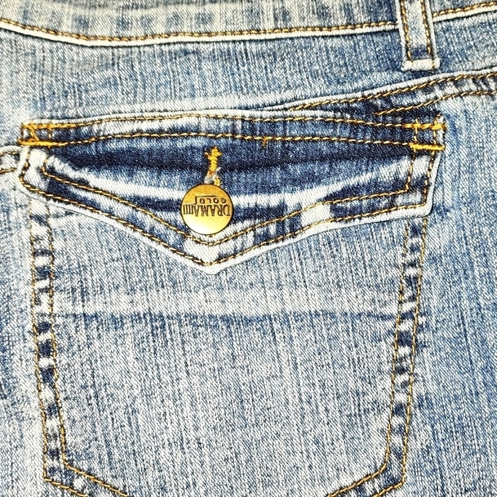 Vintage Drama Gold Jean Capris Sz 16 - Picture 5 of 6
